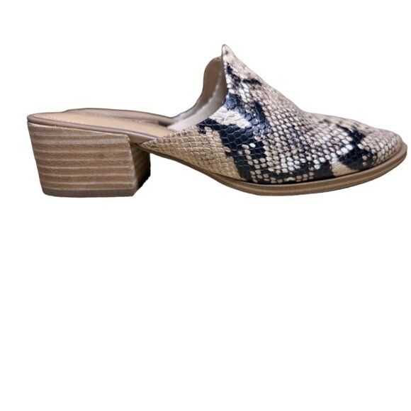 Gibson Latimer Size 7.5 Goat Leather Snake Print Slip-On Slides Heel - Picture 3 of 7